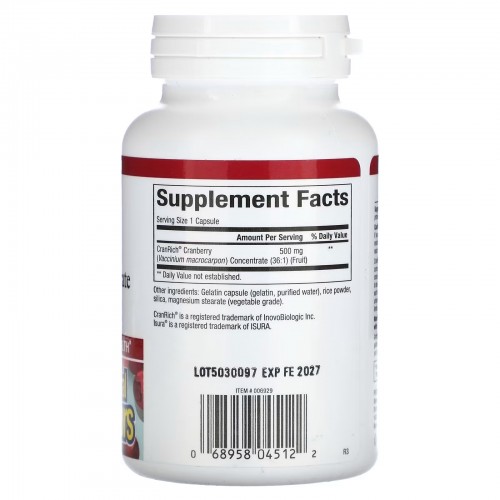 Natural Factors, CranRich, Super Strength, концентрат клюквы, 500 мг, 90 капсул Natural Factors, CranRich, Super Strength, концентрат клюквы, 500 мг, 90 капсул